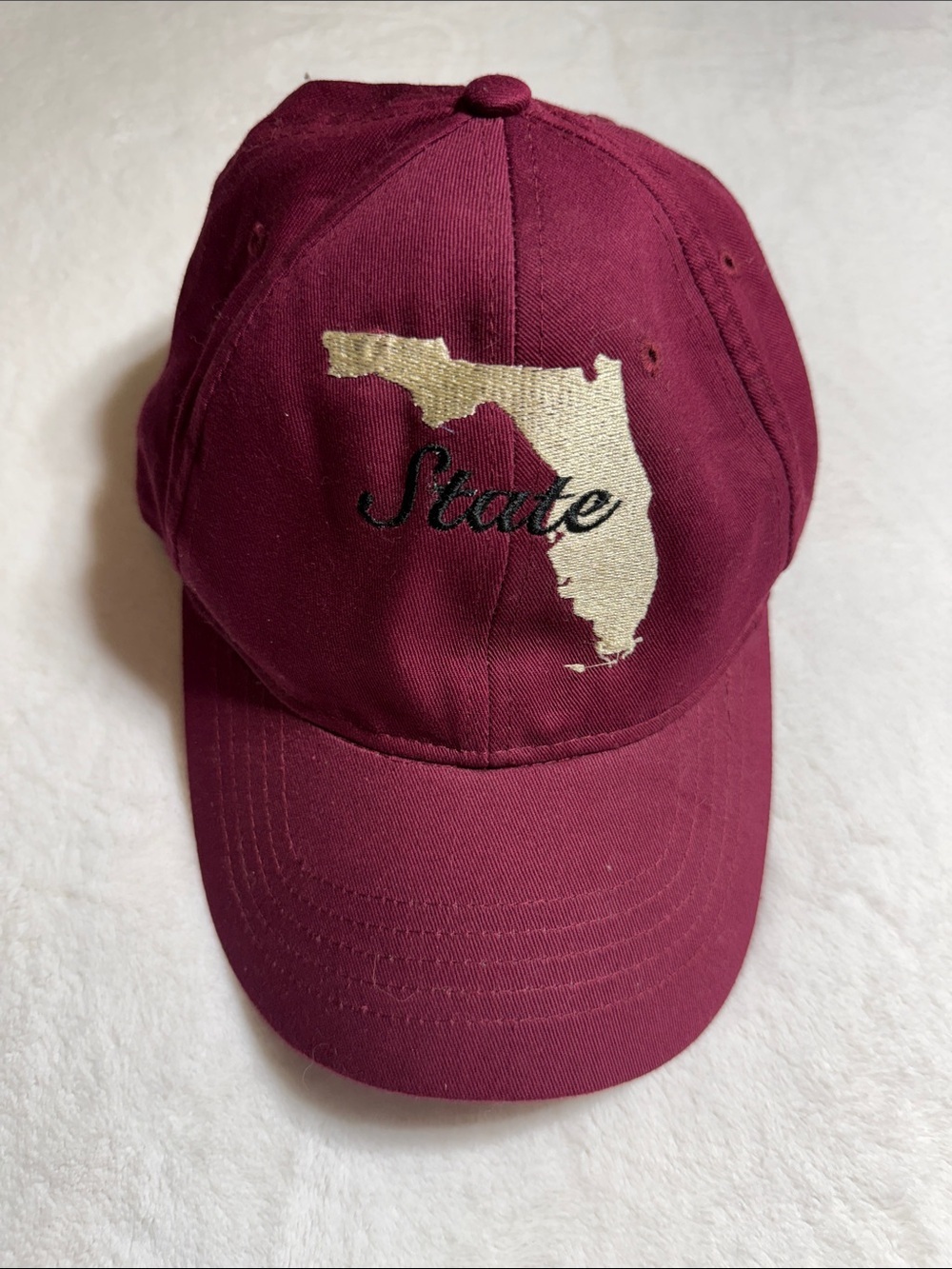 Maroon Florida State Baseball Cap with Gold Florida Embroidery